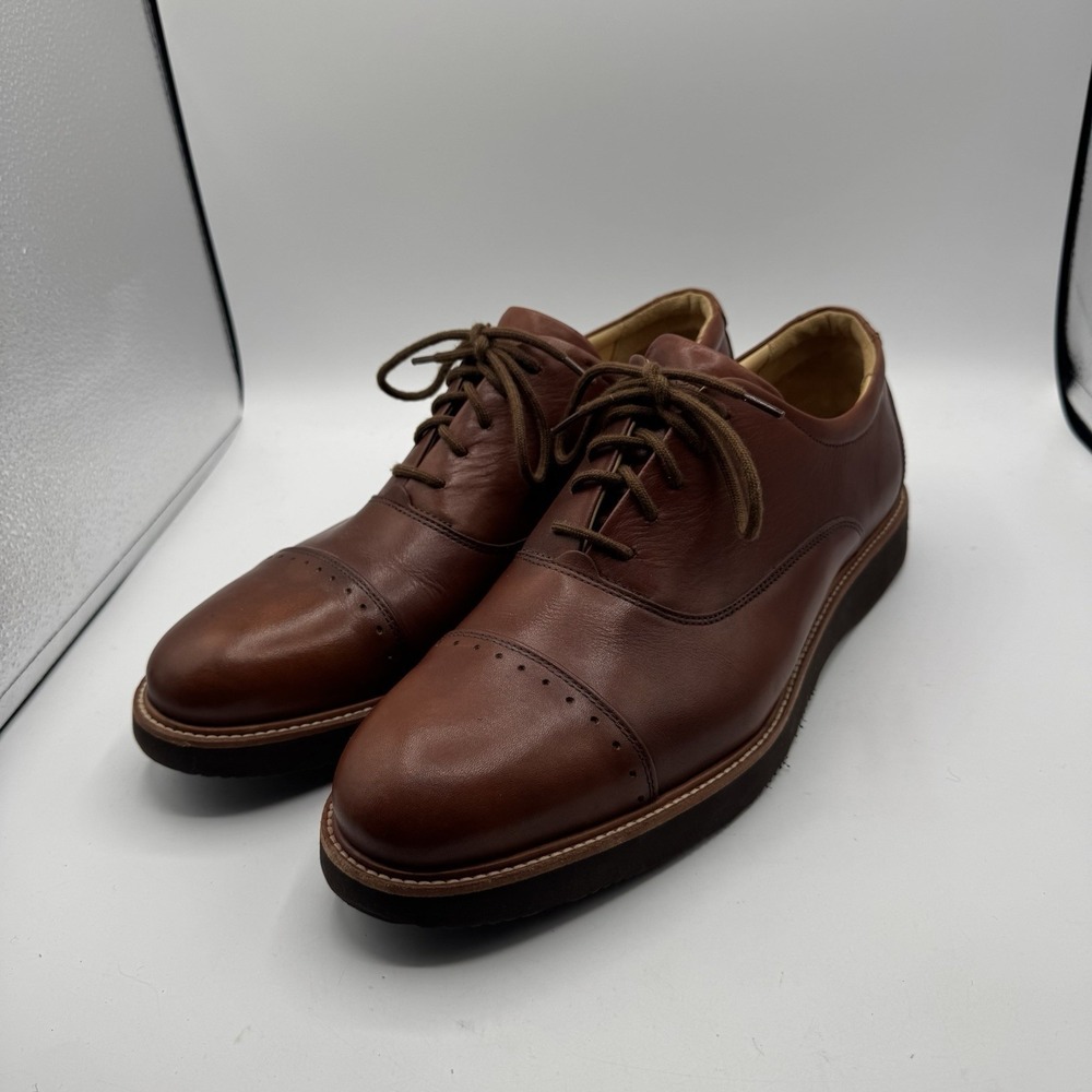Samuel Hubbard Cap Toe Oxford Shoes Men 12M Brown Leather Vibram Portugal
